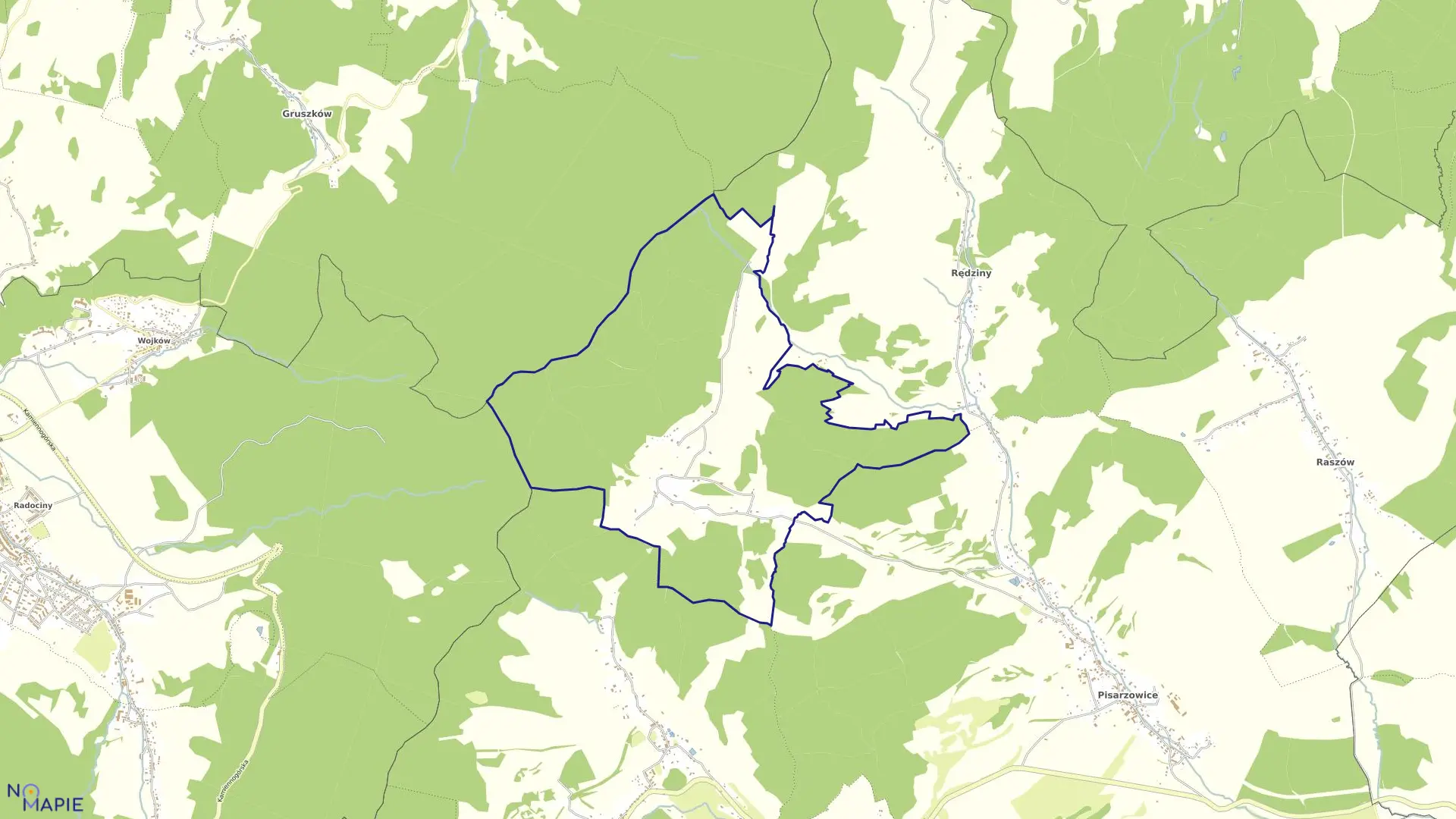 Mapa obrębu CZARNÓW w gminie Kamienna Góra